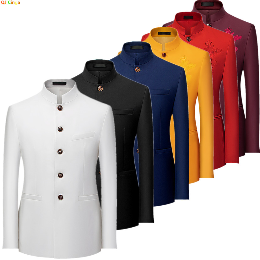 Korean Men Formal Wear - سترة رجالية طويلة الأكمام بالطراز الصيني