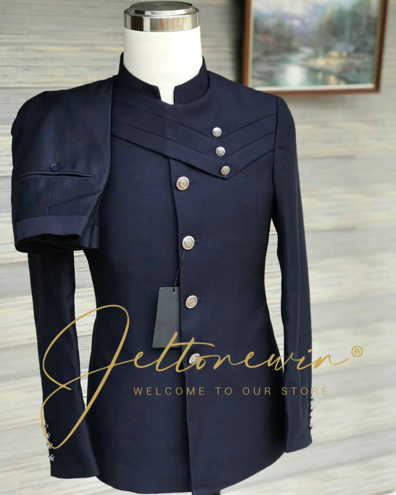Formal Wear For Men In Wedding - طقم بدلة رجالي باللون الأزرق الداكن