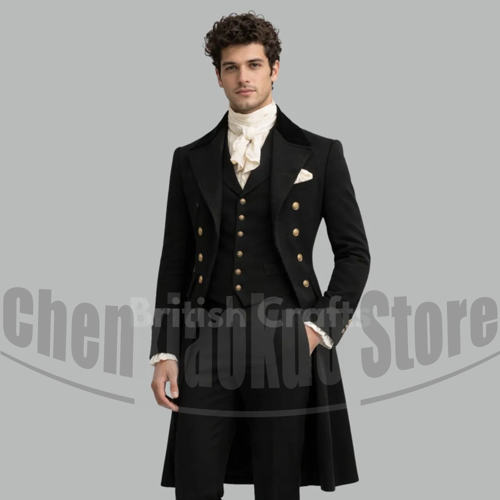 Victorian Men'S Formal Wear - بدلة رجالية سوداء بتصميم فيكتوري من