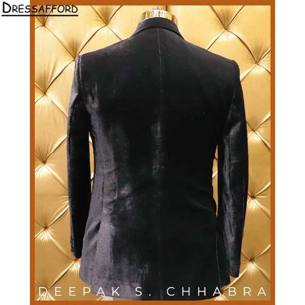 بدلة رسمية سوداء مخملية للزفاف - مراجعة Men'S Formal Wear No Suit وسعره