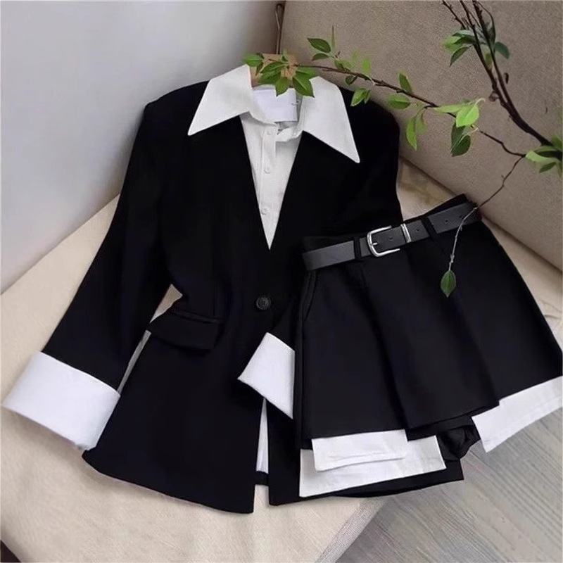 طقم تنورة نسائي من قطعتين، ستر - مراجعة Double Breasted Blazer وسعره