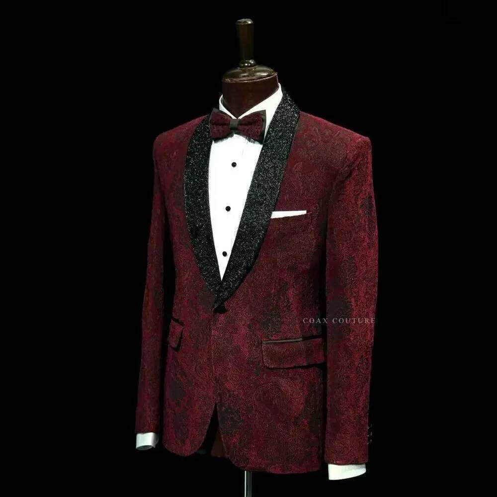 بدلة رجالية رسمية باللون الأحم - مراجعة Men'S Formal Wear No Suit وسعره