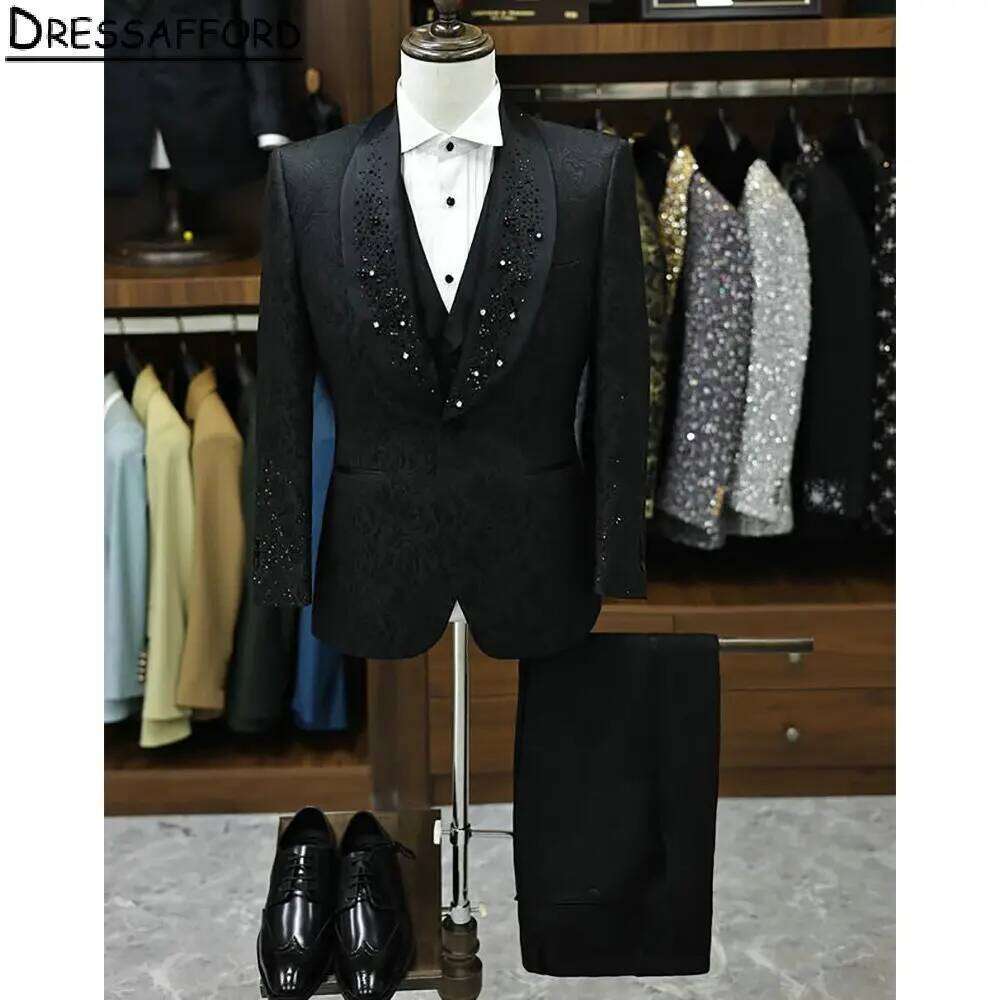بدلة رجالية رسمية سوداء من الج - مراجعة Men'S Formal Wear No Suit وسعره