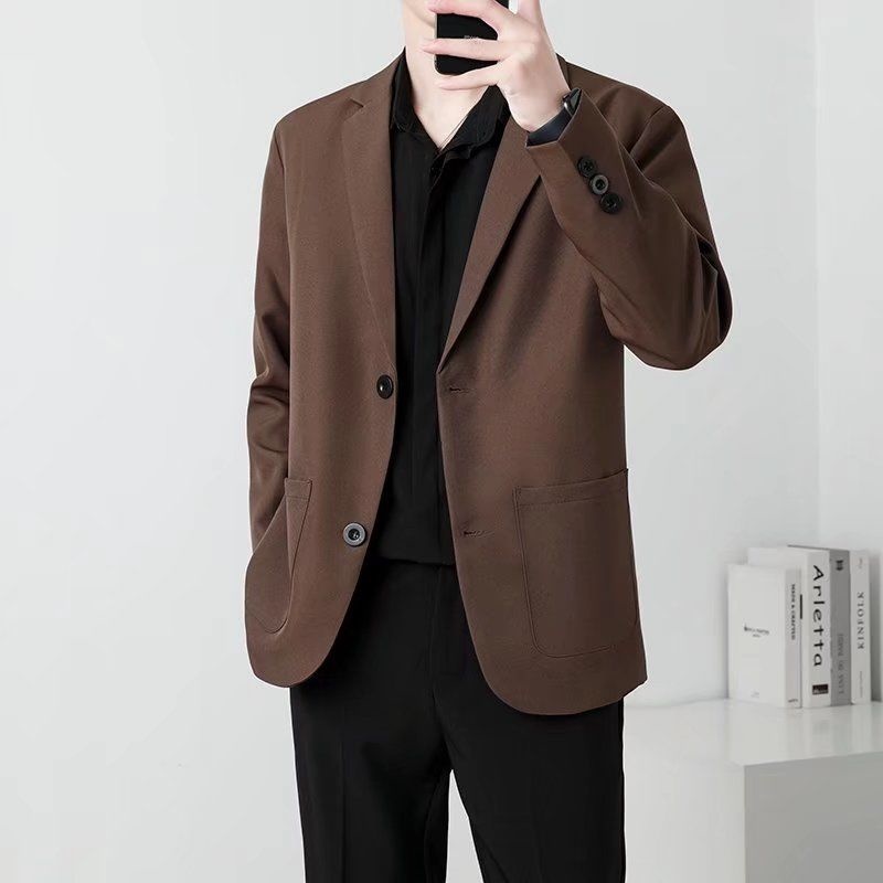جاكيت بدلة رجالي بقصة ضيقة ، ج - مراجعة Men Formal Wear Brown وسعره
