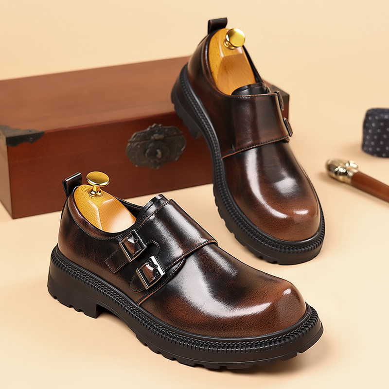 الرجعية البني الرجال الجلود عا - مراجعة Men Formal Wear Brown وسعره