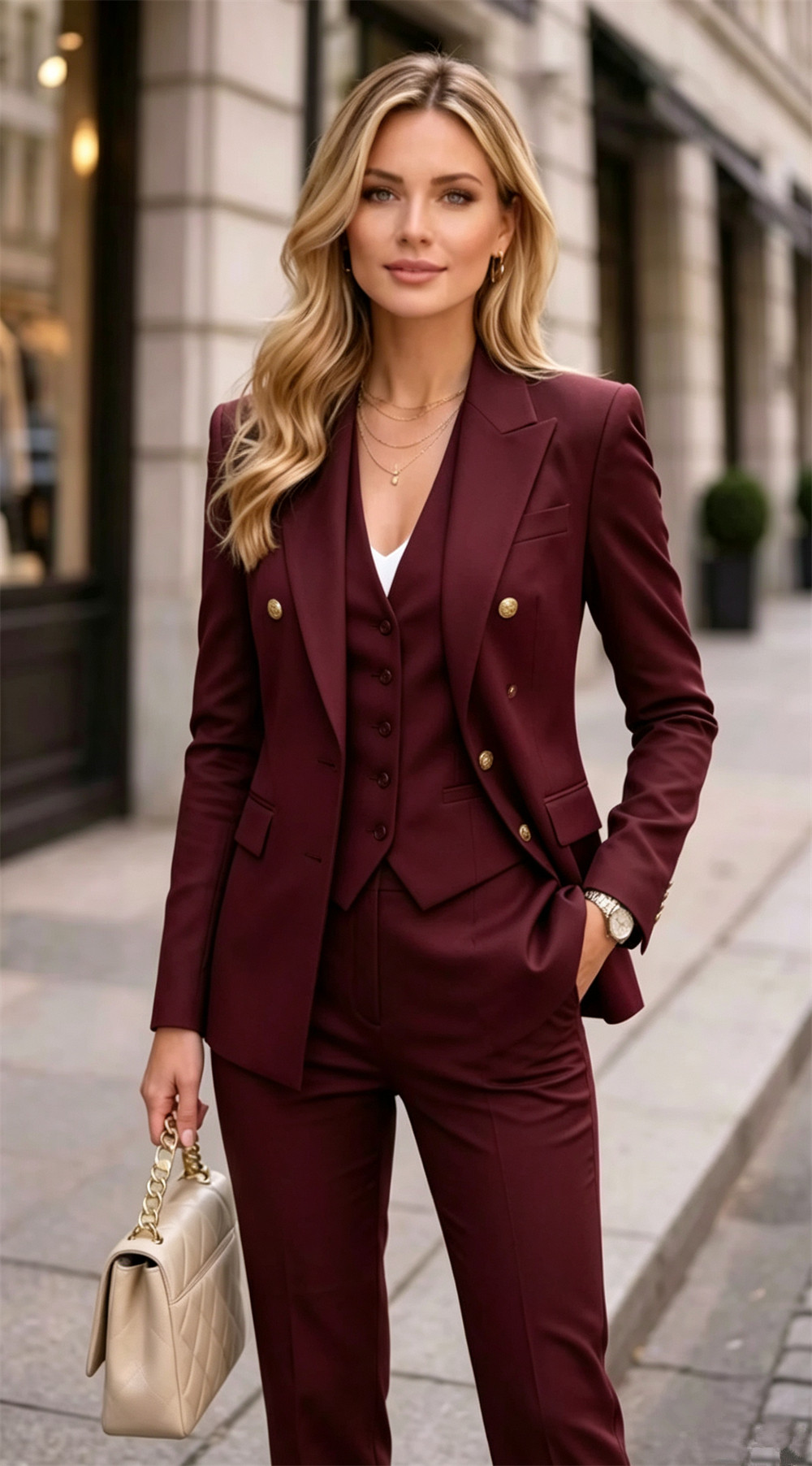 بدلة نسائية رسمية من قطعتين بل - مراجعة Double Breasted Blazer وسعره