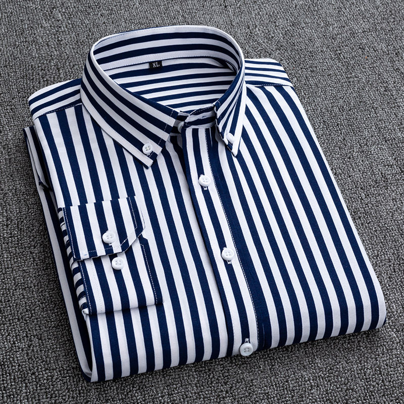 الرجال مخطط كم طويل منقوشة فحص - مراجعة Korean Men Formal Wear وسعره