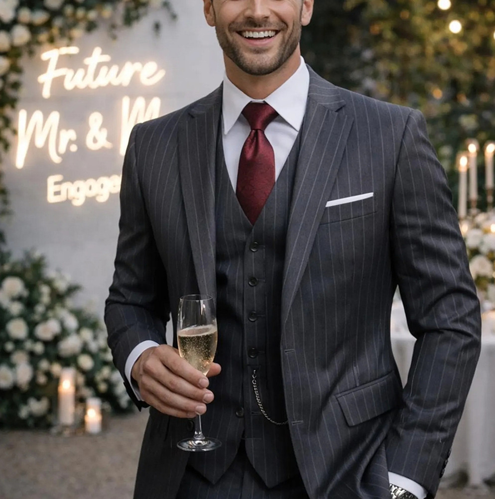 بدلة رجالية أنيقة من 3 قطع لحف - مراجعة Men'S Formal Wear For Engagement وسعره