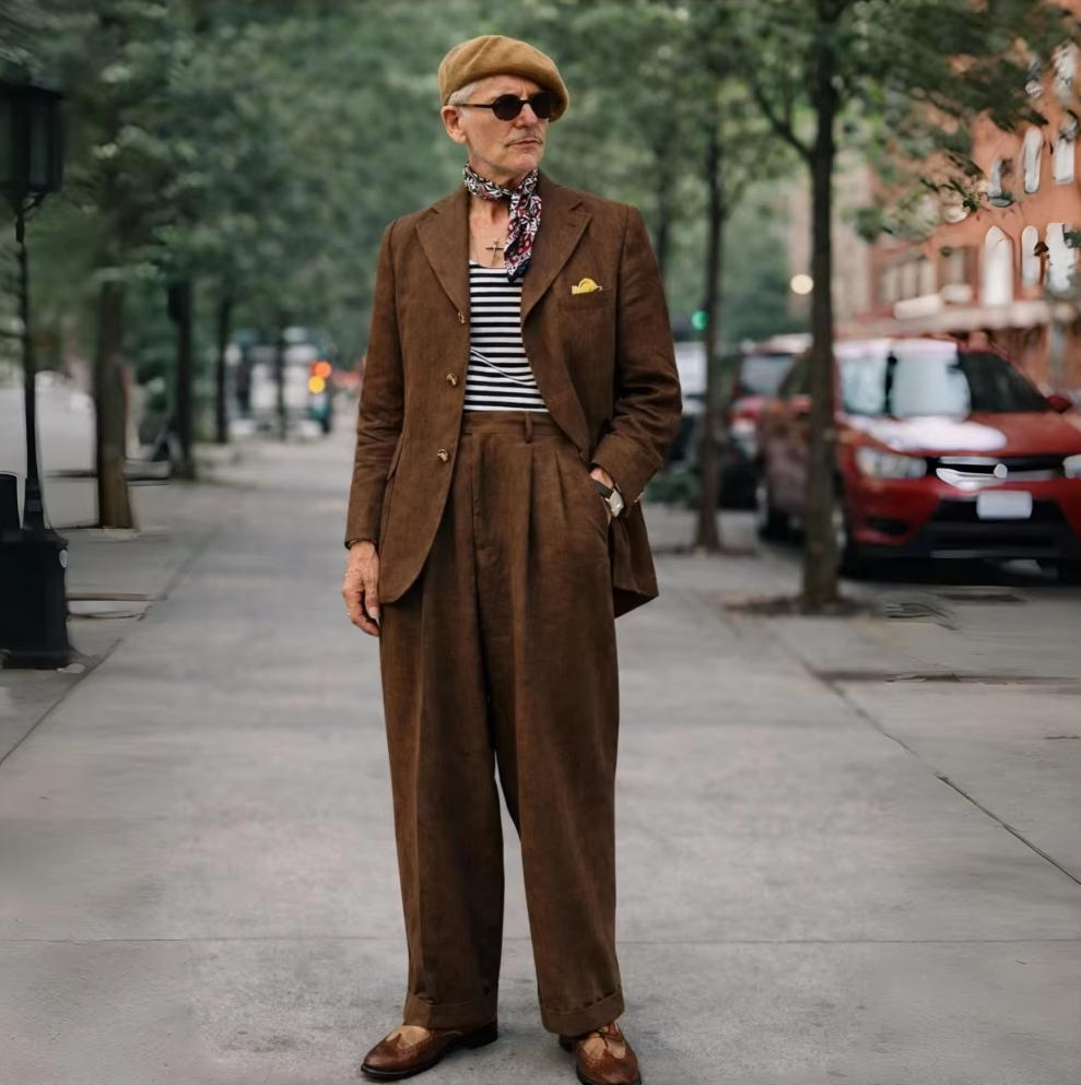 بدلات رجالية من الكتان البني م - مراجعة Men Formal Wear Brown وسعره