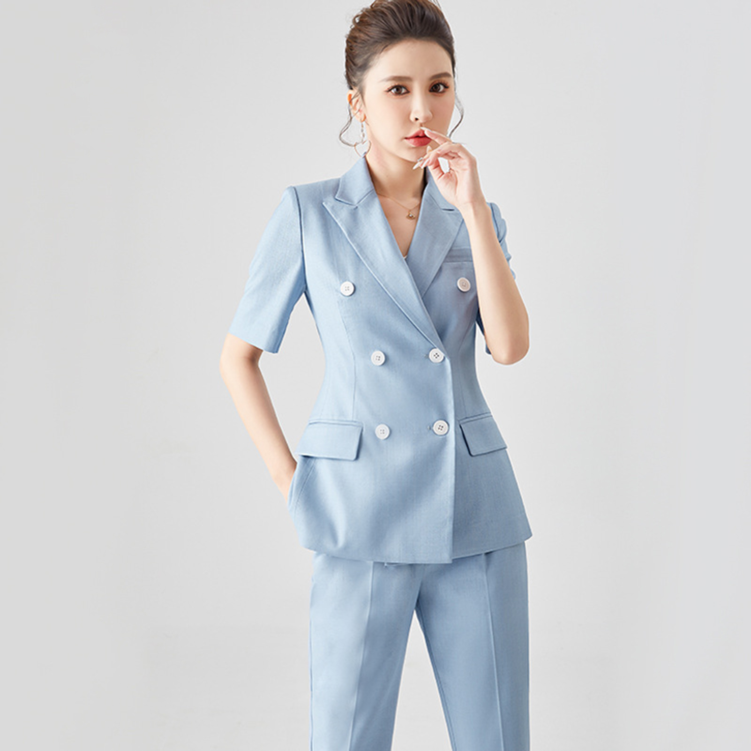 بدلة نسائية أنيقة من Allingent - مراجعة Double Breasted Blazer وسعره