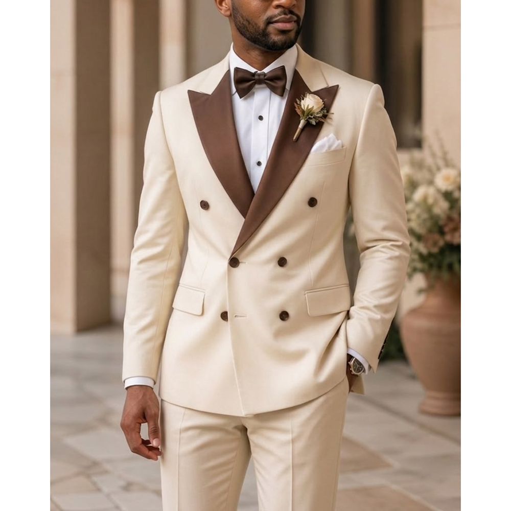 بدلة توكسيدو رجالية مزدوجة الص - مراجعة Formal Wear For Men In Wedding وسعره